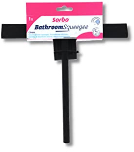 Sorbo Silcone Bathroom Squeegee, Streakless Results due to Ultra Soft Silicone Squeegee Edge, Perfect for Windows, Showers, Mirrors, Comes with a hanging hook and measures 23cm wide