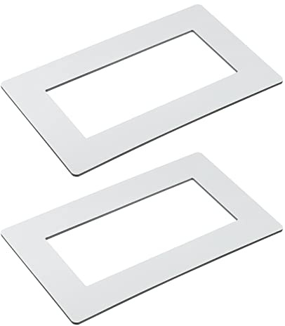 sourcing map Interruptor Envolvente Placa Pared Panel Decoración Doble Grupo Aluminio Plástico Blanco 216mm x 130mm para Hogar Oficina Paquete de 2