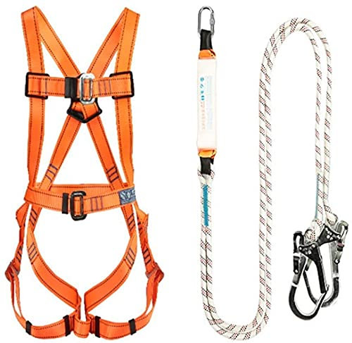 Bausicherheitsgurt Outdoor 5-Punkt-Ganzkörper verstellbar mit Seil-Fallschutz für Baustelle, Elektriker, Hochhaus-Glasreinigung, LuftarbeitenA, Handwerkzeug-Sets (A) (A)