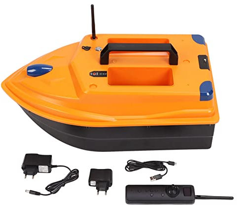 Köderboot, Angelköderboot, Fischfinder mit 500 M Fernentfernung, GPS-Navigation, RC-Köderboot Zum Angeln, 2 Kg X 2 Ködereimerkapazität, 6 Windwiderstandsstufen (EU-Stecker)