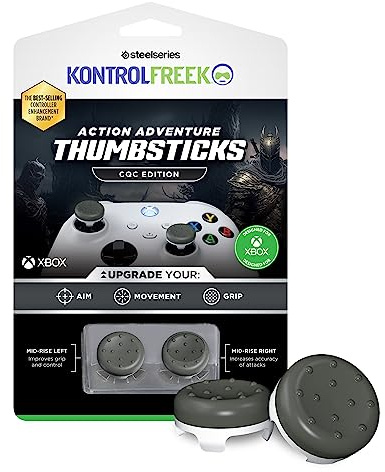 KontrolFreek CQC Classic für Xbox One und Xbox Series X Controller, leistungsstarke Thumbsticks, 2 mittelhohe konkav, Grau/Weiß