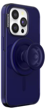 PopSockets iPhone 15 Pro Hülle mit Handygriff und Slide kompatibel mit MagSafe, Handyhülle für iPhone 15 Pro, kabellos aufladbar - French Navy