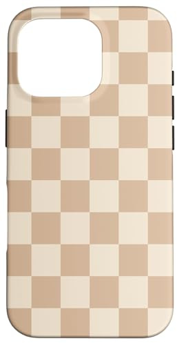 Grand damier rétro beige clair classique Coque pour iPhone 16 Pro