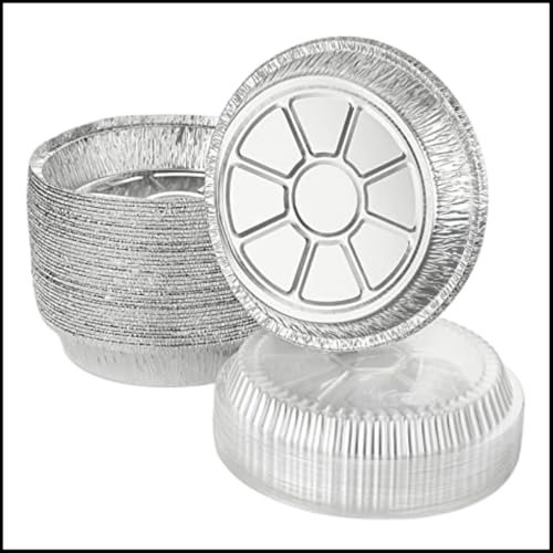 24-Pack 9-Inch Aluminium Flan Pie Dishes – Heavy-Duty Disposable Baking Trays | Oven, Freezer & Air Fryer Safe | Leak-Resistant, Stackable Foil Plates for Pies, Quiches, Tarts, Meal Prep & Catering