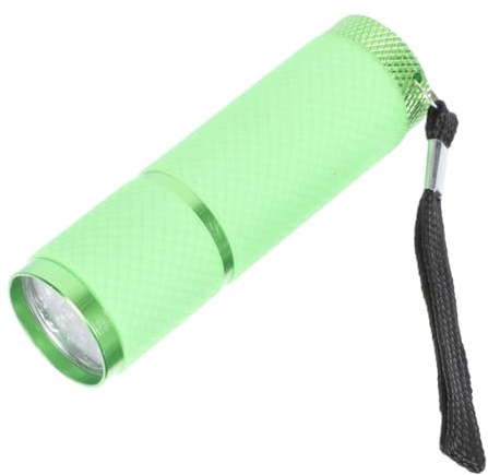 SHINEOFI Linterna UV 9 LED Verde, Luz Púrpura Portátil de Goma y Aleación de Aluminio, Detector de Moneda para Hogar y Pequeños Negocios