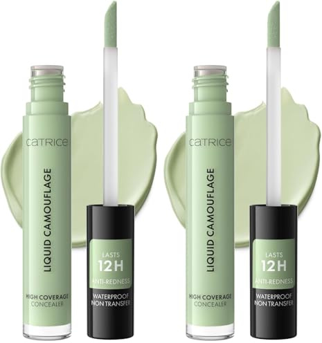 Catrice Liquid Camouflage High Coverage Concealer, Abdeckstift, Nr. 200 Anti-Red, grün, für Mischhaut, für trockene Haut, für unreine Haut, langanhaltend, vegan, ölfrei, wasserfest (5ml)