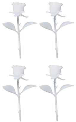 VALICLUD 4pcs Miniature Rose Ornament 35mm 3d Handmade Crystal Epoxy Resin Rose Craft for Diy Home Decoration