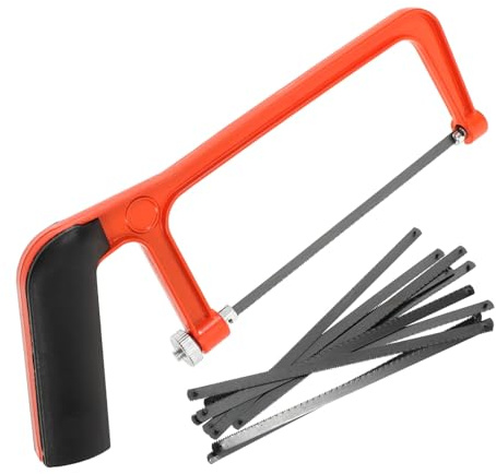 HOLIDYOYO Mini Seghetto Manuale Multifunzionale in Metallo e Plastica per Decorazioni Scuola, Portatile per Lavorare Legno e Plastica Fai da Te