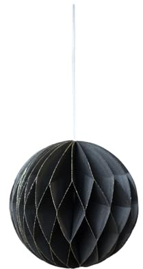 coopz Papier Weihnachtsschmuck Kugel Weihnachtskugel Anhänger 11 cm Christbaum, Farbe:anthrazit