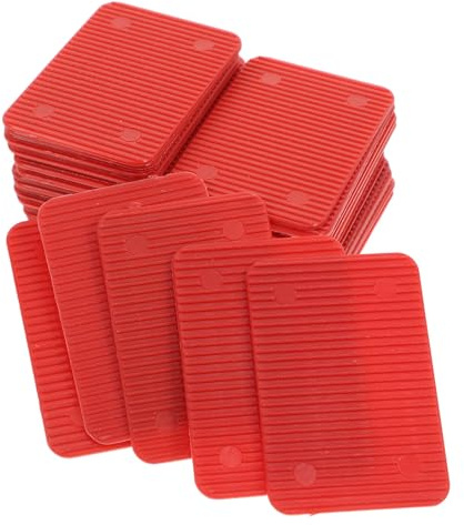 SEWACC Cuñas Niveladoras para Puertas y Ventanas Rojas de 15 MM 100 Piezas de Plástico Sólido para Soporte y Nivelación Ideales para Instalación Marcos de Aluminio y Vidrio Uso
