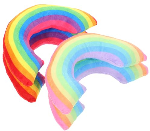 VILLFUL 4 Stück Pack Katzenkissen mit Katzenminze Nackenkissen aus Polyester und PP Baumwolle Farbenfrohes Schlaf und Spielkissen für Wohnungskatzen