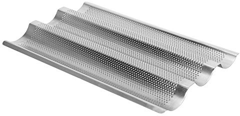 Omabeta Fransk Baguettebakplåt Bekväm Form Av Rostfritt Stål för Högkvalitativ Mat för Familjemiddagar, 15,2 X 9,8 Tum, Silver