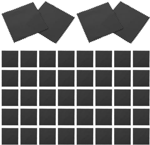 Holibanna Chiffon à Polir en Tissu Suédé Performance de Nettoyage et Portable 50 Pièces 8x8cm pour Bijoux et Argenterie pour L'entretien Quotidien des Bijoux