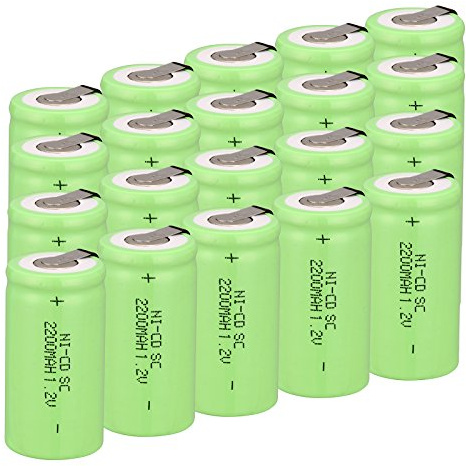 Odstore Ni-Cd Rechargeable Battery Sub C SC Batteries (Green*20)