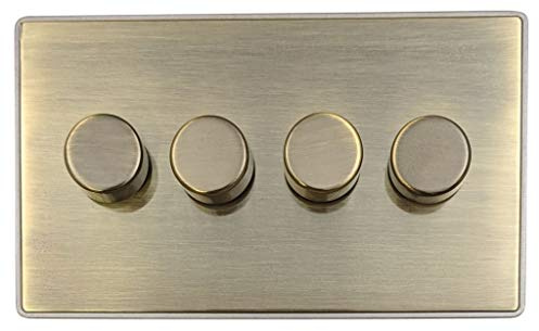 Screwless Antique Brass LED Dimmer Switch (4 Gang) - LAB514