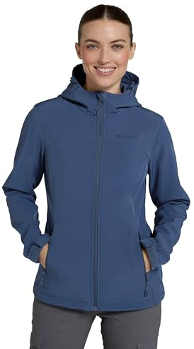 Mountain Warehouse Exodus Veste Softshell pour Femme - Manteau de Pluie pour Femmes Respirant, réglable, résistant à l'eau et au Vent - Printemps été