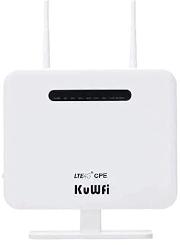 KuWFi WLAN-Router, 300 Mbps Entriegelt 4G LTE WiFi Mobilmodem 3G 4G AP WiFi Router WiFi Hotspot Mit SIM Kartensteckplatz Unterstützung Arbeiten mit E-Plus/T-Mobile SIM Karte (mit antenne)