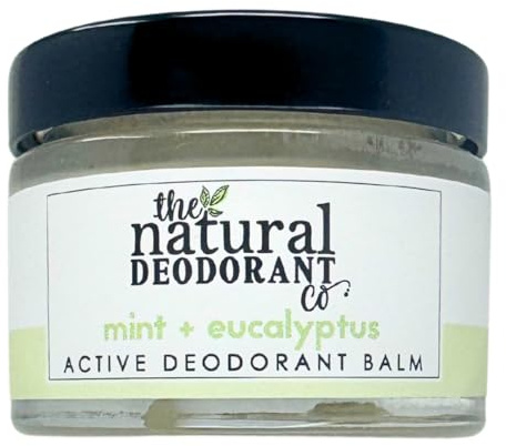 The Natural Deodorant Co, Active Deodorant Balm Mint & Eucalyptus 55g, Aluminium Free, Plastic Free, Extra Strength