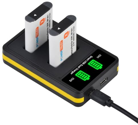 PowerTrust 2Pcs NP-BX1 Battery and Charger for Sony DSC-RX100 VII, RX100VA, RX100 VI, ZV-1, ZV-1F, HX90V, HX50, WX350, AS100V, HX60, HX95, HX99, DSC-RX1R II