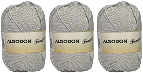 100% Baumwolle Premium Baumwollgarn perfekt zum Basteln und Stricken von Hand (Steinfarbe 100 g, ca. 220 Meter 3 Stück)