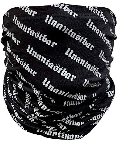 Unantastbar - Logo, Schlauchschal Multifunktionstuch - Bedrucktes Bandana Elastische Halstuch Schlauchtuch Sturmmaske schwarz/grau alloverprint