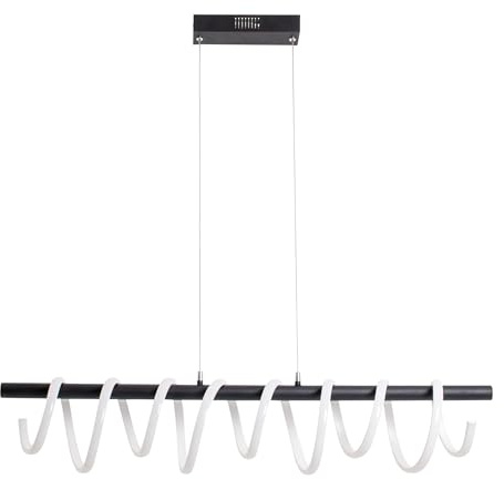 Näve Leuchten - LED Pendelleuchte Belleza, Deckenlampe aus Metall und Kunststoff - 2800K, 2000lm, 34,5W - Hängelampe für Wohnzimmer, Esszimmer oder Küche - Schwarz/Weiß, 100 cm