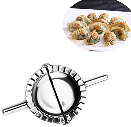 MGGi Stainless Steel Ravioli Mold Pierogi Dumpling Maker,Small Size 3Goya Empanada Press Mold,Ravioli Mould Crimper,Wraper Dough Cutter, for Kid's Pie Ravioli Chinese Dumpling Pastry,With long handle