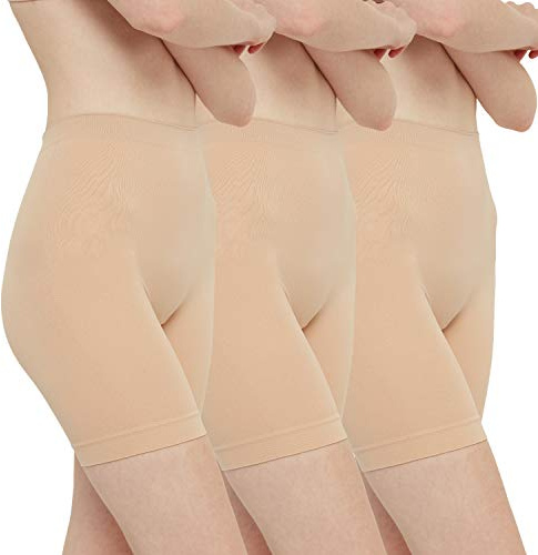 INNERSY Pantalon Antirozaduras Mujer Debajo la Falda Braga Anti Roce 3 Pack | Leggings Cortos Anti Rozaduras Bajo de Vestidos, Bragas Culotte Cómodas Suaves, Ropa Interior Verano, Sin Etiquetas, Deporte