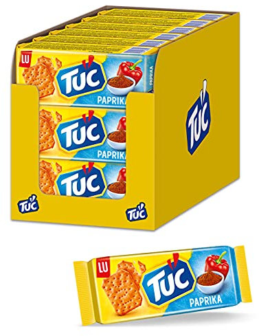 TUC Paprika 18 x 100g, Fein gesalzenes Knabbergebäck mit mild-fruchtigem Paprikageschmack