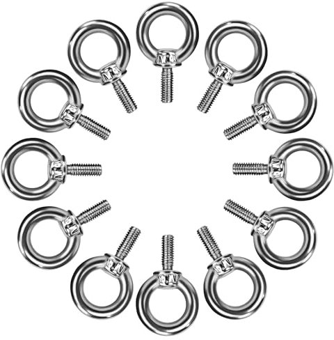 QIMEI-SHOP Boulons à Oeil M4 Anneau de Levage Boulon à œil Anneaux Filetage Vis en Acier Inoxydable 304 pour Fixer des Suspendus Relier 12 Pièces