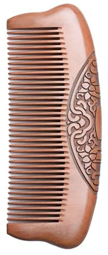 XFLYP Pettine per Capelli a Denti Fini in Legno di Pesca, Antistatico, Pettine per Massaggio Tascabile Confortevole ed Ecologico per Tutti i Tipi di Capelli, Grande Regalo