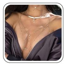 TseenYi Boho Kette BH Perlen Körper Kette Halskette Gold Geschichtet Körper Kette Mode Mehrschichtigen Körper Kette Schmuck Für Frauen Und Mädchen (1 Stück)