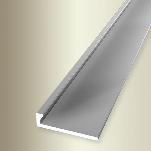 PROVISTON | Abschlussprofil | Breite: 21 mm | Höhe: 3 mm | Länge: 2500 mm | Aluminium eloxiert | Ungestanztes Profil | Silber | Ungebohrt
