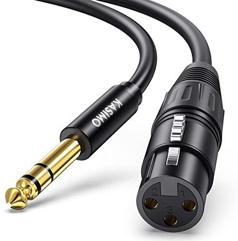 KASIMO 3M XLR Female to 6.35mm (1/4 inch) TRS Stereo Jack Lead Balanced Signal Interconnect Cable, XLR Female to Quarter inch Patch Cable for Microphones, Mixer, Audio Sound Consoles, Power Amplifier