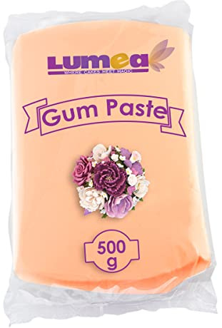 Dekozauber24 Profi Blütenpaste, 500g, essbar, 11 Farben, perfekt für Blumen, Blüten, Rüschen, feine Dekorationen, Zuckerpaste Tortendeko Fondant (Pfirsich)