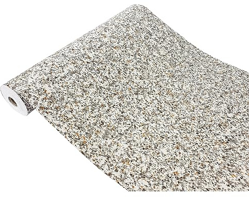 Klebefolie Möbel 67,5x200 cm | Selbstklebende Möbelfolie in Stein-, Marmor- und Betonoptik | Folie für Möbel wasserfest und leicht anzubringen für Küche und Bad | Granit Grau/Braun