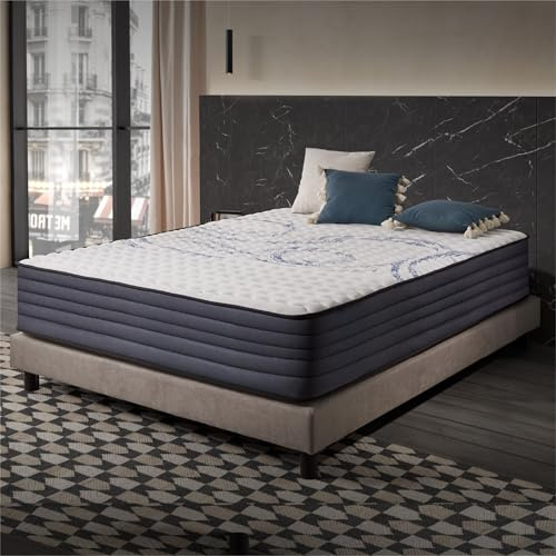 NATURALEX - PerfectSleep Madrass 135 x 190 cm - 30 cm - hybrid - fickfjädrar + minnesskum - fast stöd - vändbar - andningsbar - optimalt stöd - tyst