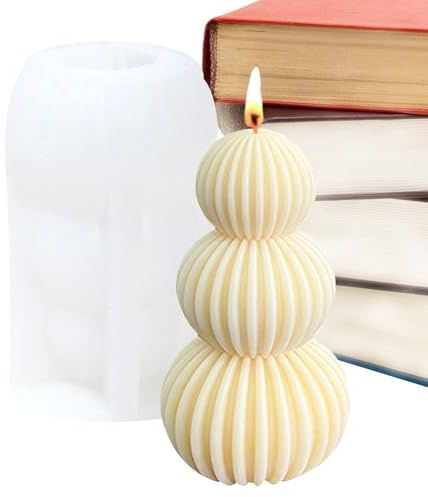 Moule à bougie pilier | Moule en silicone pour bonbons au chocolat | Moules esthétiques à sphères superposées Super faciles à démouler, pour l'artisanat, bougies d'aromathérapie, fabrication de Flavas