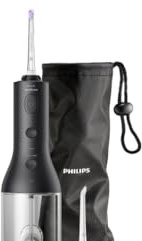 Philips Sonicare Cordless Power Flosser 3000 Oral Irrigator - Water Flosser for Teeth, Gums and Dental Care, Black (Model HX3826/33)