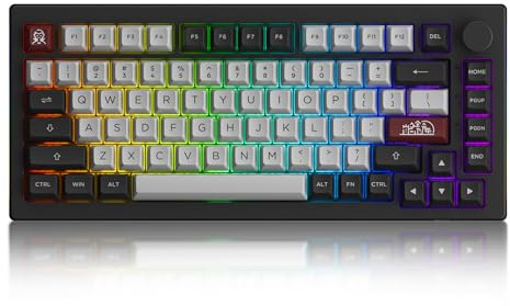 Akko Dracula Castle 5075B Wireless Mechanical Gaming Keyboard Triple Modes Gasket Mount RGB, 5 Pin Hot-Swap Programmable PBT ASA Profile with Knob, US layout Compatible for Win/Mac/IOS/Android