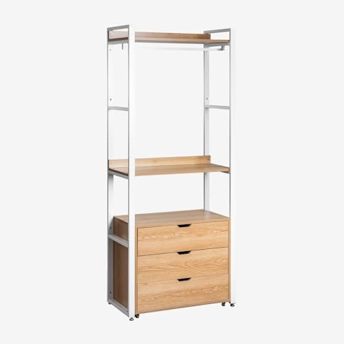 SKLUM Offener Schrank mit Schubladen aus Stahl und Holz Ariaster -