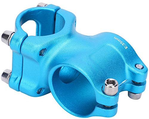 GLOGLOW Aluminiumlegierung Fahrrad Kurzer Lenker Vorbau Hohl Stoßdämpfend für Kinderfahrrad (Blue)