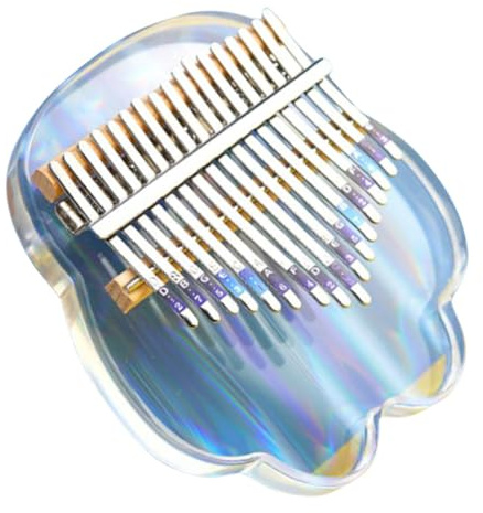 17-tasten Kalimba aus Acryl, Tragbares Rundes Daumenklavier | 1 Satz mit Kleiner Hammer und Aufbewahrungsbox, Klarer Klang, Schönes Design, für Anfänger