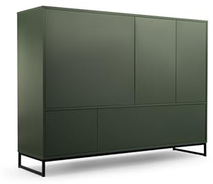 AGMAT-FURNITURE Kommode Genua mit 5 Türen, Sideboard in Farbe: Grün, Schrank in Größe: 160 x 120 x 45 cm