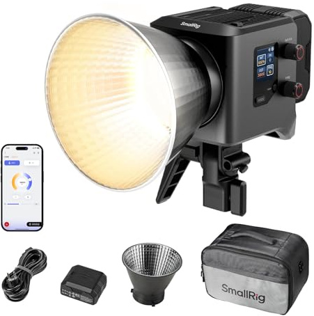 SMALLRIG RC 220B Pro COB Video Light 220W, CRI 95+ Bowens Mount Light -4622 | Bi-Colour Video Light 2700K-6500K, Support 3 Power Supply Methods, 4 control for Photography and Photo Studio