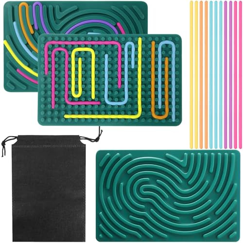 sinirttou Sensorik Activity Board, Doppelseitiges Sensorisches Spielzeug Board, Sensory Fidget Board, zur Autismus ADHD Kinder ab 3 Jahr & Erwachsene mit Reisetasche & 20 Zubehör Schnüren
