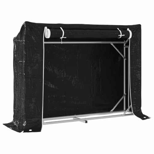 vidaXL Brennholzregal mit Regenschutz 151x40,5x110,5 cm Stahl Verzinkt, Kaminholzregal, Brennholzregal Außen, Kaminholzständer, Feuerholzregal