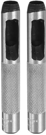 QUARKZMAN 2 Stück 9mm Lochstanzer, Locheisen Leder Rund Hohlstanzwerkzeug aus Karbonstahl Kreis Schneidwerkzeug für Gürtel Lederhandwerk Uhrenarmbänder Papier