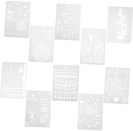 KONTONTY 10stücke Weihnachtsmalereischablonen Ausgehöhlten Vorlagen Für Diy Basteln Graffiti-schablonen Für Heimwerker Zum Malen