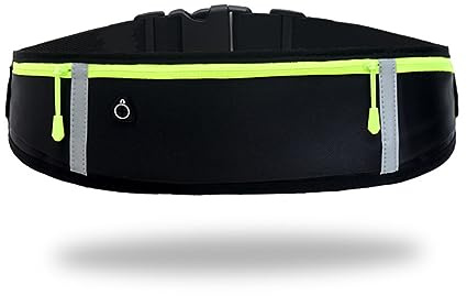 VANZACK Ultra-dünner Laufgürtel Mit Reflektierenden Streifen wasserdichte Multifunktionale Sport-Bauchtasche Für Damen Und Herren Verstellbarer Elastischer Hüftgürtel Für Fitness Joggen Un